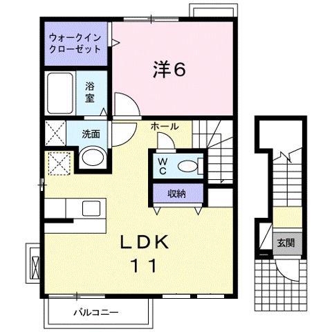パラクレイシス(1LDK/2階)の間取り写真