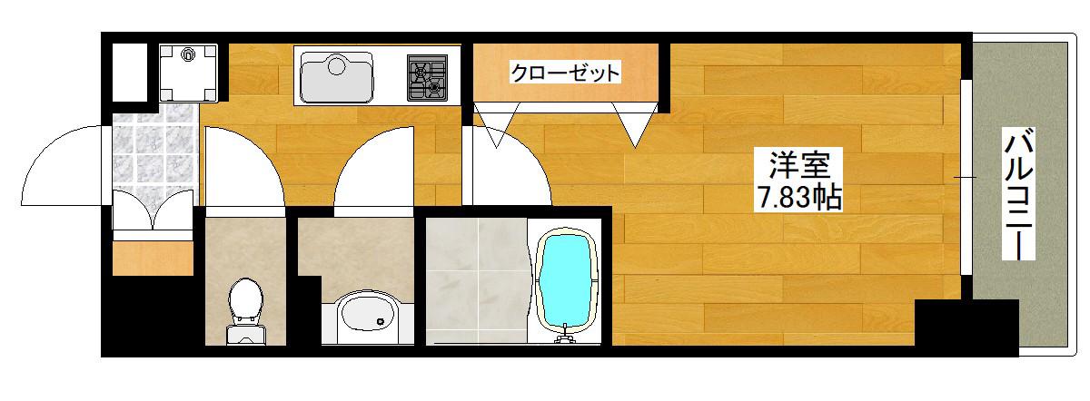 LUXE東三国V(1K/10階)の間取り写真