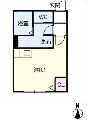 パークレストりんくう第1(ワンルーム/2階)の間取り写真