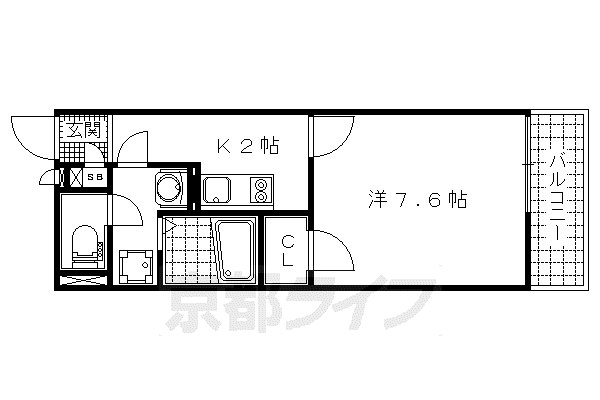 レオネクストミューズ(1K/3階)の間取り写真