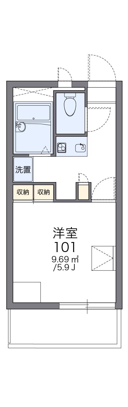 ゴールドクレスト(1K/1階)の間取り写真