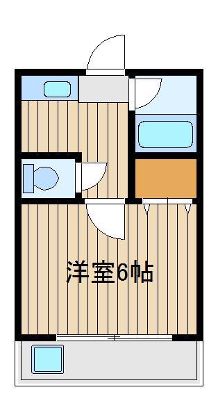 フラット23-4(1K/2階)の間取り写真