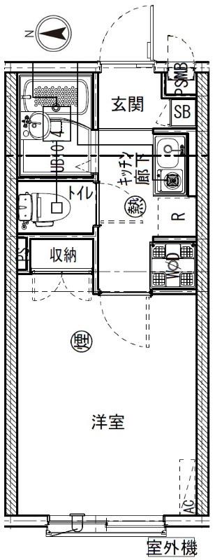イクシオ保谷(1K/1階)の間取り写真