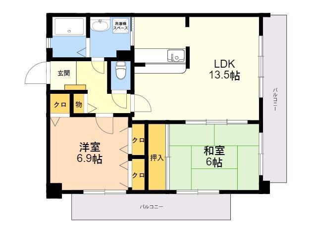 オークス(3LDK/3階)の間取り写真
