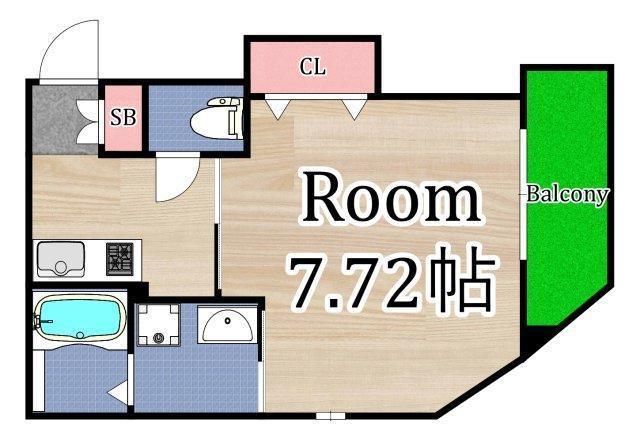 KURUMINO(1K/3階)の間取り写真