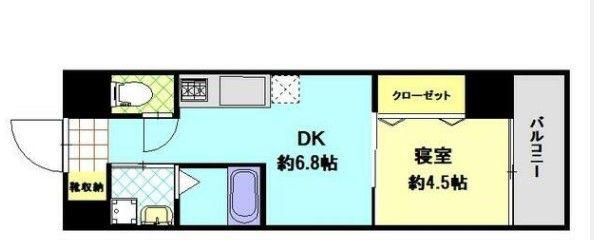 リデアル別府(1DK/5階)の間取り写真