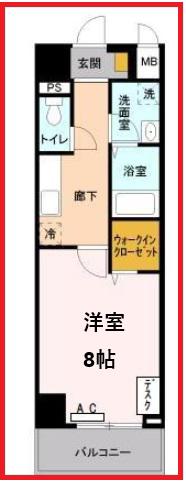 サンパークシティ 東日暮里(1K/2階)の間取り写真