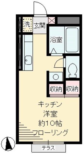 ディアコート経堂(ワンルーム/1階)の間取り写真