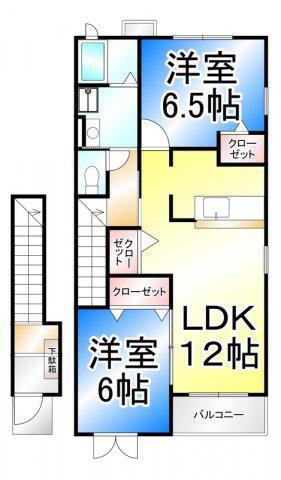 しなの鉄道北しなの線 三才駅 徒歩11分 2階建 築21年(2LDK/2階)の間取り写真