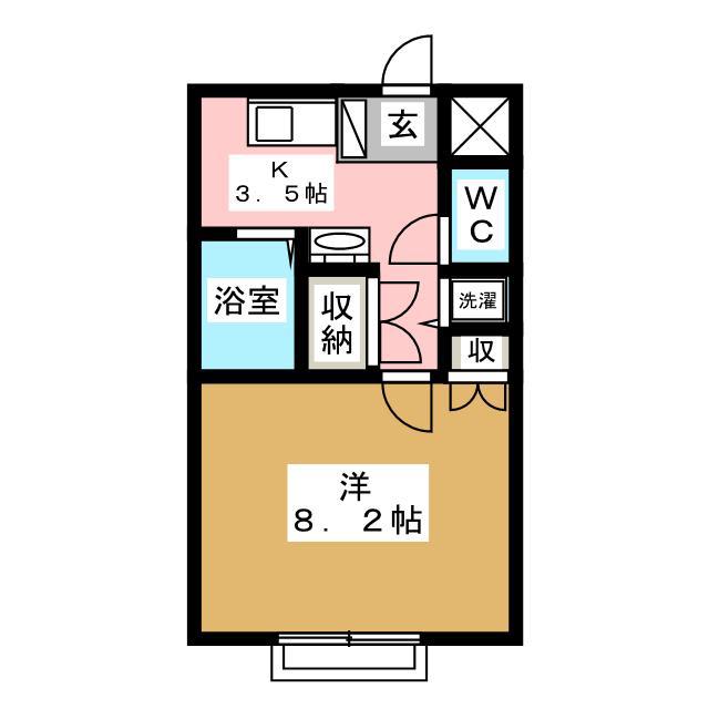 サンディ若里コーポ(1K/2階)の間取り写真