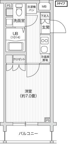レジディア笹塚II(1K/3階)の間取り写真