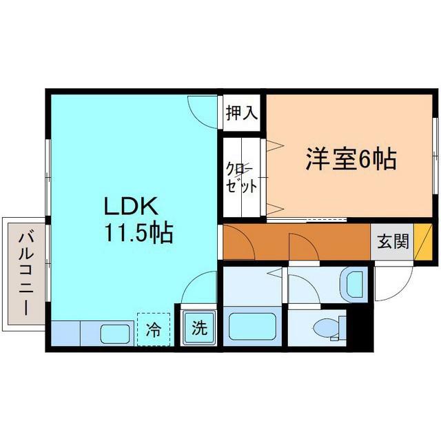 コーポS2(1LDK/2階)の間取り写真