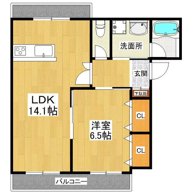LIFE・STAGEIV B棟(1LDK/2階)の間取り写真