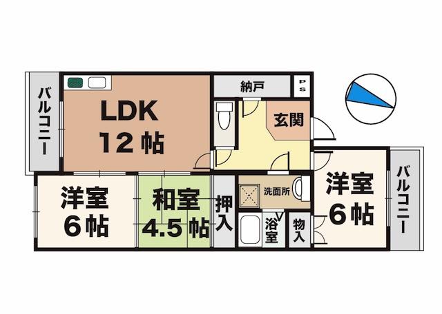 ドエルアズマ(3LDK/1階)の間取り写真