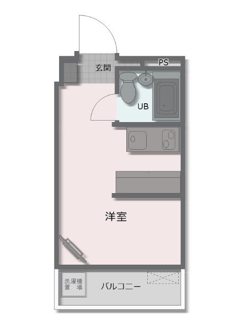 アーバンヴィレッジ日の出(ワンルーム/3階)の間取り写真