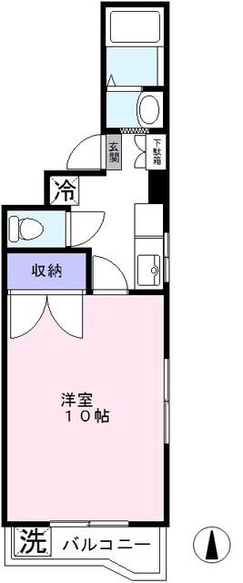 K-FLAT(1K/3階)の間取り写真