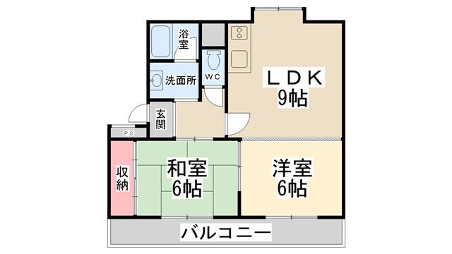 グリーンヒル山下(2LDK/3階)の間取り写真