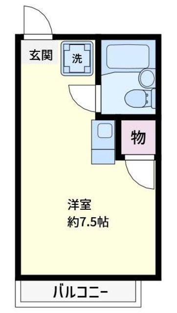 プラザエザンス(ワンルーム/2階)の間取り写真