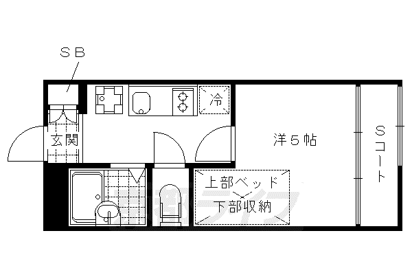 レオパレス御池(1K/2階)の間取り写真