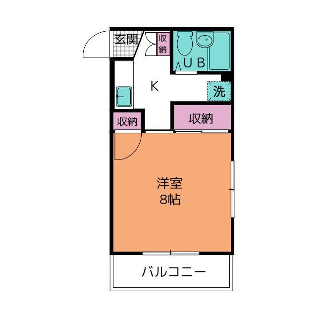 渡辺マンション(1K/3階)の間取り写真