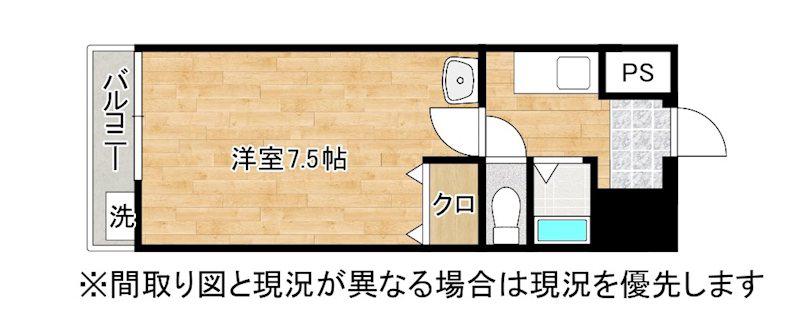 フェニックス壱番館(1K/2階)の間取り写真