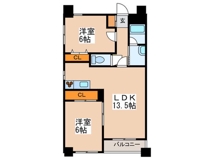 ノヴァトゥール平岸I(2LDK/3階)の間取り写真