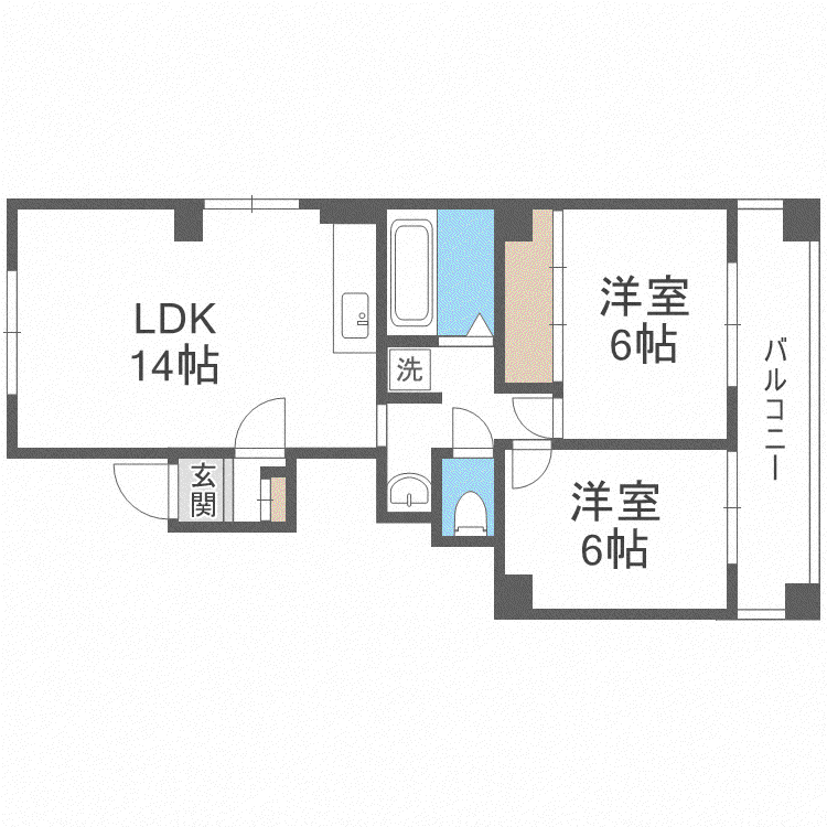 ドリームハウス澄川(2LDK/3階)の間取り写真