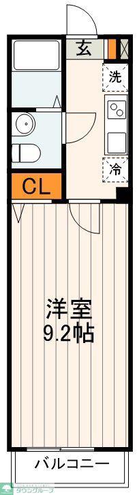 デュオフィール六町(1K/2階)の間取り写真