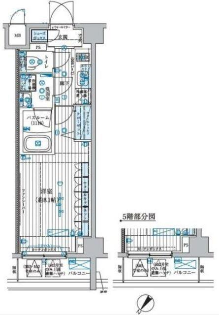 ブライズ中野南台(1K/3階)の間取り写真