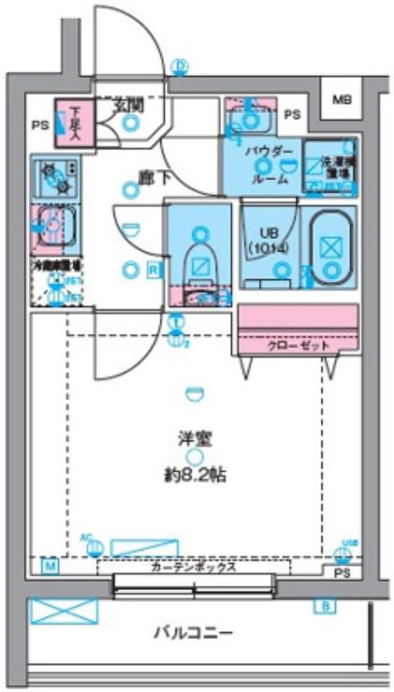 GENOVIA久地(1K/3階)の間取り写真