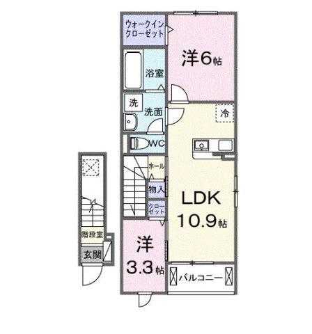 グランシャリオ(2LDK/2階)の間取り写真