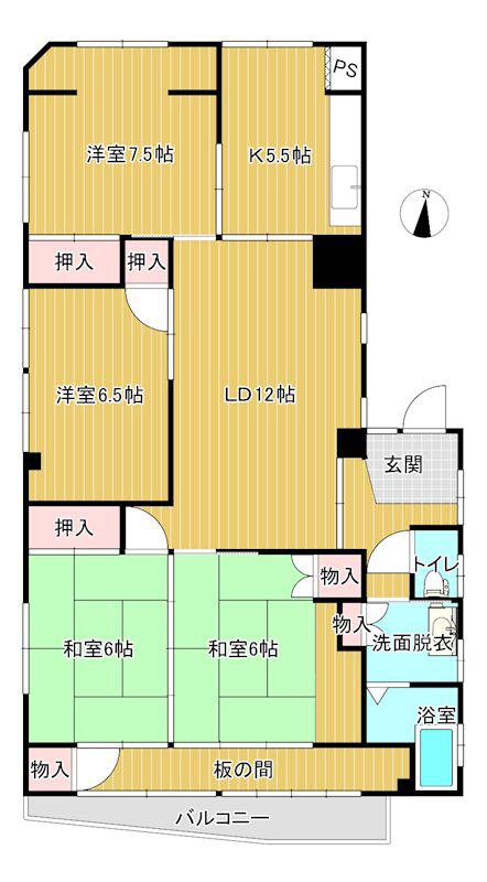 マルセイビル(4LDK/2階)の間取り写真
