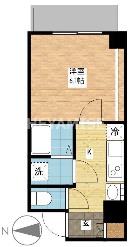 ヴィオラ元船(1K/2階)の間取り写真