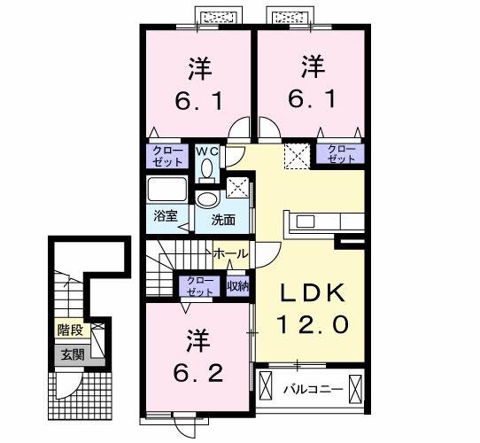 スズキ B(3LDK/2階)の間取り写真