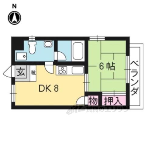 いしはら荘1-C(1DK/1階)の間取り写真