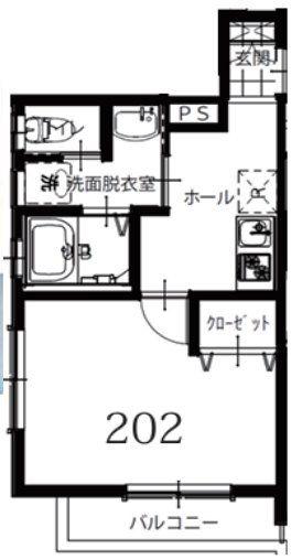 グランド浦安(1K/2階)の間取り写真