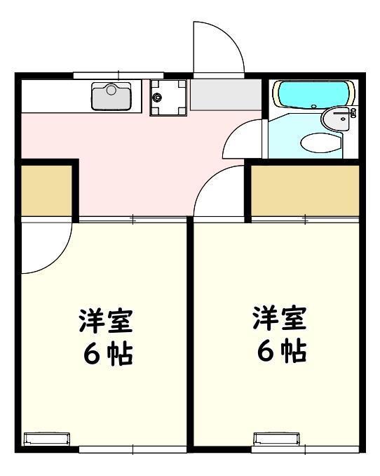 中嶋アパート(2DK/1階)の間取り写真