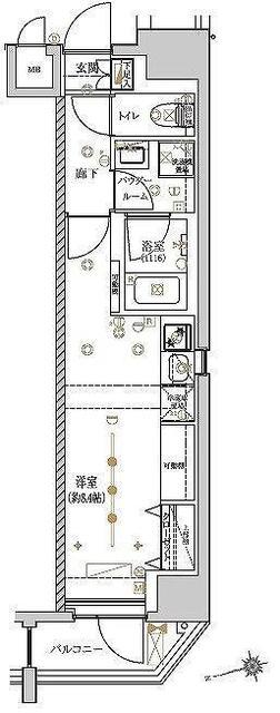 RELUXIA上野(ワンルーム/4階)の間取り写真