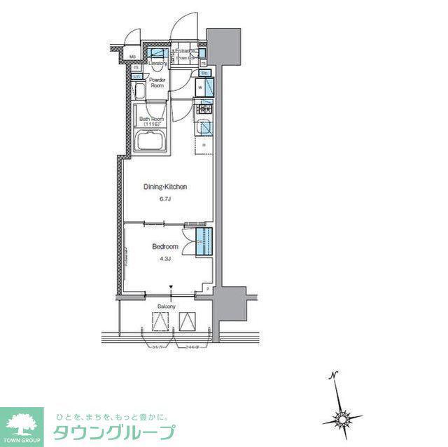 J.リヴェール上野入谷フロント(1DK/3階)の間取り写真