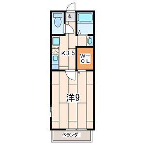 グランソレイユ茅ヶ崎2(1K/2階)の間取り写真