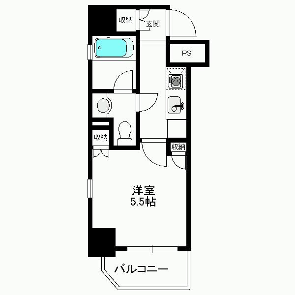 スカイコート初台(1K/9階)の間取り写真