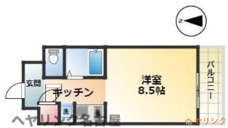 グランドハイネス御成(1K/2階)の間取り写真