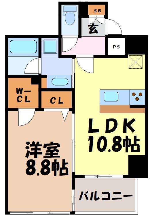 さくらHILLSリバーサイドウエスト(1LDK/11階)の間取り写真