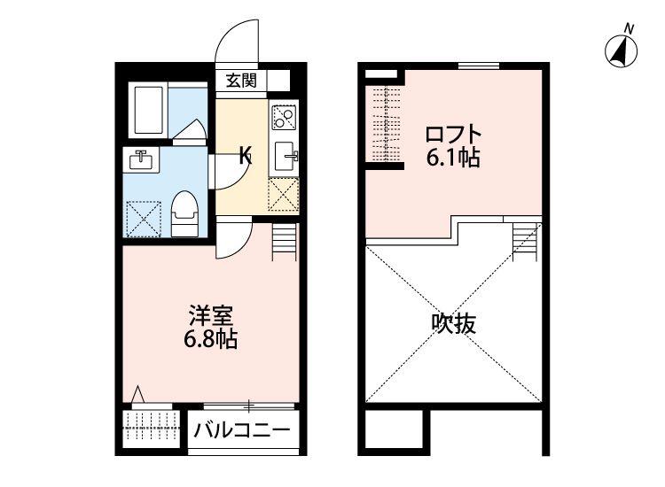 エスペランサ AK 新磯野(1K/1階)の間取り写真