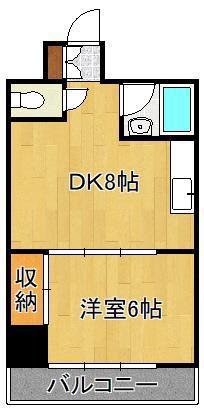 ヒットパークレジデンス三萩野(1DK/4階)の間取り写真