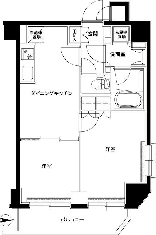 ルーブル綾瀬(2DK/5階)の間取り写真