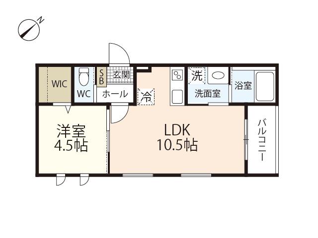ASUMAISON長束(1LDK/1階)の間取り写真