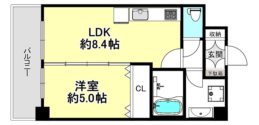 フォレスト蒲生(1LDK/3階)の間取り写真