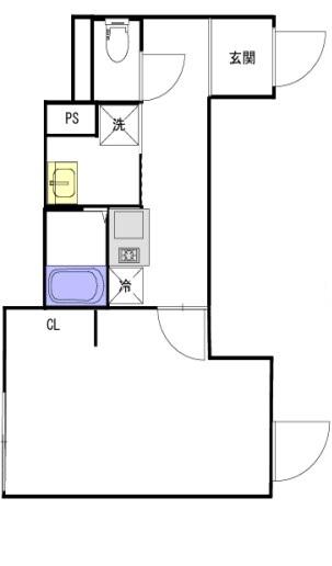 クレサージュ亀戸(1K/3階)の間取り写真