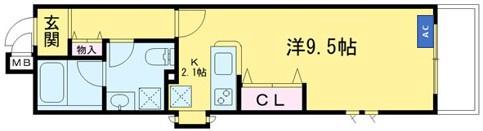 ミルーム赤坂(1K/3階)の間取り写真